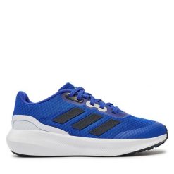 Buty do biegania adidas. Niebieskie buty sportowe dziewczęce Adidas, bez wzorów, bez zapięcia, do biegania. Za 129.99 zł.
