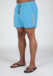 Sarasota Swim Szorty - Niebieski. Niebieskie krótkie spodenki sportowe męskie GORILLA WEAR, m, bez wzorów, z poliesteru, na fitness i siłownię. Za 162.00 zł.