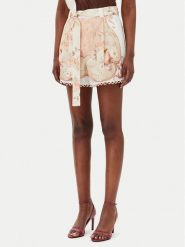 TWINSET Szorty materiałowe 251TT2443 Beżowy Regular Fit. Brązowe szorty damskie Twinset, bez wzorów, ze lnu. Za 489.99 zł.