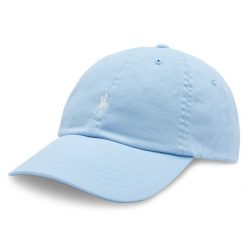 Czapka z daszkiem Polo Ralph Lauren. Niebieskie czapki i kapelusze damskie Polo Ralph Lauren, bez wzorów. Za 169.99 zł.