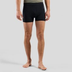 Bokserki termoaktywne męskie Odlo Merino PW 140 Seamless Boxer. Czarne bokserki męskie Odlo, m, bez wzorów. Za 198.99 zł.