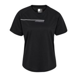 T-shirt damski Hummel hmlCOURT. Czarne koszulki sportowe damskie Hummel, bez wzorów, bez kołnierzyka, bez ramiączek. Za 157.50 zł.