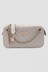 GUESS Torebka damska w kolorze taupe Giully II. Brązowe kopertówki damskie Guess, z aplikacjami, z materiału, bez dodatków. W wyprzedaży za 490.99 zł.