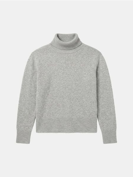 Sweter z golfem - szary. Szare swetry damskie Sinsay, l, bez wzorów, bez kołnierzyka, bez ramiączek, bez kaptura. Za 39.99 zł.