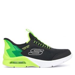 Sneakersy Skechers. Czarne trampki i tenisówki chłopięce Skechers, bez wzorów, bez zapięcia. Za 249.99 zł.