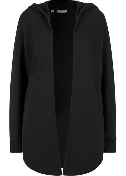 Długa bluza dresowa z mieszanki bawełny. Czarne bluzy damskie bonprix, bez wzorów, z bawełny, bez kaptura. Za 99.99 zł.