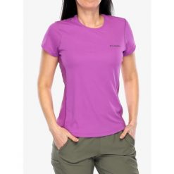Koszulka szybkoschnąca damska Columbia Zero Rules Light S/S Crew. Fioletowe koszulki sportowe damskie Columbia, s, bez wzorów, bez kołnierzyka, bez ramiączek. Za 123.99 zł.
