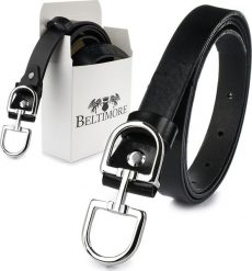 Beltimore Beltimore skórzany damski pasek do spodni 1,8 cm czarny U62. Czarne paski damskie Beltimore, bez wzorów. Za 47.99 zł.