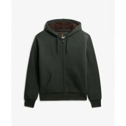 Bluza z kapturem Superdry Borg Lined. Zielone bluzy męskie Superdry., uniwersalny, bez wzorów, z dresówki, z kapturem. Za 442.10 zł.