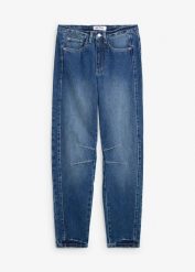 Jeansy mom, wysoki stan. Szare jeansy damskie bonprix, z podwyższonym stanem. Za 129.99 zł.