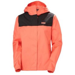 Kurtka przeciwdeszczowa damska Helly Hansen Vancouver. Czerwone kurtki damskie Helly Hansen, bez wzorów, bez kaptura. Za 553.50 zł.
