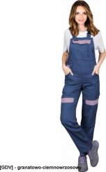 R.E.I.S. CORTON-L-B - Damskie spodnie ochronne ogrodniczki CORTON, tkane 100% bawełna 260 g/m2 6 kieszeni elementy odlaskowe - granatowo-ciemnowrzosow. Brązowe spodnie sportowe damskie R.E.I.S., l, bez wzorów, z bawełny. Za 140.93 zł.