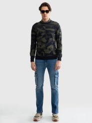 Sweter męski bawełniany z motywem moro Ordi 000. Swetry przez głowę męskie Big Star, na lato, l, bez wzorów, z bawełny, bez kołnierzyka. W wyprzedaży za 139.99 zł.