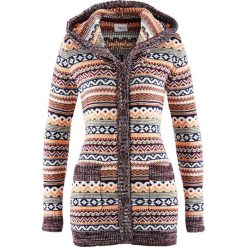 Sweter rozpinany z kapturem bonprix wzorzysty. Kardigany damskie marki bonprix. Za 49.99 zł.