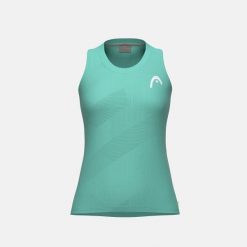 PRO Damski Top. Niebieskie koszulki sportowe damskie Head, bez wzorów, z dzianiny, bez kołnierzyka, bez ramiączek, tenisowe. Za 230.00 zł.