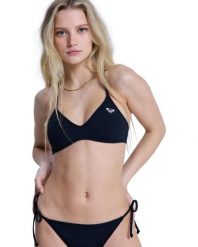 Trójkątny stanik bikini dla Kobiety SOLID ESSENTIALS Czarny. Szare bikini damskie Roxy, xs, bez wzorów. Za 139.99 zł.