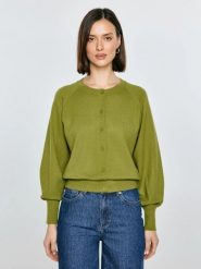 Kardigan damski z wiskozy zielony Suzana 301. Zielone kardigany damskie Big Star, l, bez wzorów, z dzianiny, eleganckie. W wyprzedaży za 99.99 zł.