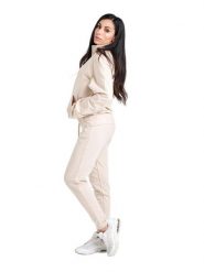 Bluza z zamek błyskawiczny na co dzień na siłownię. Białe bluzy damskie LEONE 1947 APPAREL, s, bez wzorów, z dresówki, bez kaptura. Za 168.36 zł.