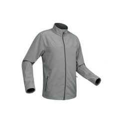 Kurtka Softshell trekkingowa Trek 100 WindWarm męska. Szare kurtki męskie marki QUECHUA. Za 99.99 zł.