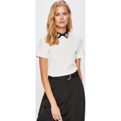 Morgan - Top. Białe t-shirty damskie Morgan, m, z aplikacjami, z dzianiny, eleganckie, bez kołnierzyka. W wyprzedaży za 99.90 zł.