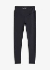 Modelujące legginsy sportowe o bawełnianej fakturze. Czarne legginsy damskie bonprix, bez wzorów, z bawełny. Za 124.99 zł.