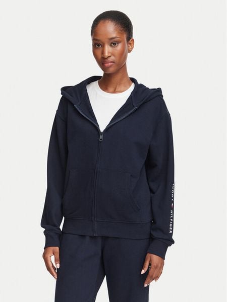 Tommy Hilfiger Bluza UW0UW06621 Granatowy Regular Fit. Niebieskie bluzy damskie Tommy Hilfiger, s, bez wzorów, bez kaptura. Za 329.99 zł.