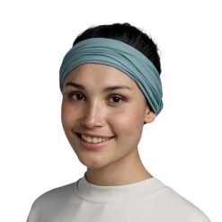 Chusta wielofunkcyjna Buff Original EcoStretch. Niebieskie szaliki i chusty damskie Buff, na zimę, bez wzorów, z elastanu, sportowe. Za 99.99 zł.