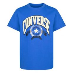 Koszulka dla dzieci Converse Rec Club Fashion. Niebieskie t-shirty dla chłopców Converse, bez wzorów, z tkaniny, bez ramiączek. Za 130.50 zł.