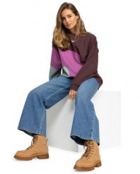 Trapery damskie, Bradie Lace Up Boots. Brązowe śniegowce i trapery damskie Roxy, z materiału, przed kolano. Za 349.99 zł.
