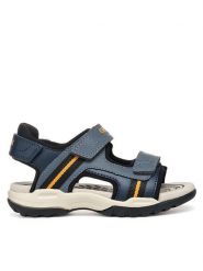 Geox Sandały Jr Borealis J450RA 015ME C0820 D Granatowy. Niebieskie sandały chłopięce Geox, ze skóry, bez zapięcia. Za 289.99 zł.