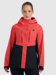 4F Kurtka trekkingowa membrana 10000 damska - pomarańczowa XS. Brązowe kurtki damskie 4f, na zimę, m, bez wzorów, z materiału, bez kaptura. Za 399.99 zł.