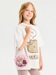 Torba z brokatem Pusheen the Cat - różowy. Czerwone torby i plecaki dziecięce Sinsay. Za 15.99 zł.