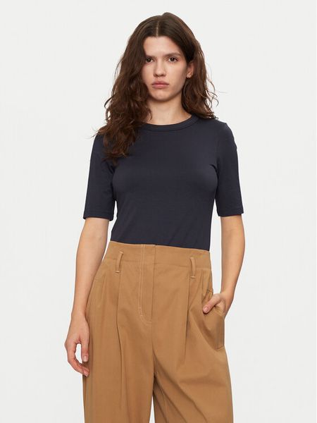 Boss Bluzka Efita 50461122 Granatowy Slim Fit. Niebieskie bluzki damskie Boss, xs, bez wzorów, bez kołnierzyka, bez ramiączek. Za 209.99 zł.