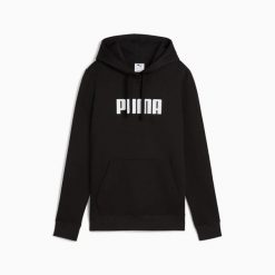 Bluza damska z kapturem Puma ESS LOGO FL 68831601. Czarne bluzy damskie Puma, l, bez wzorów, z bawełny, z kapturem. Za 146.17 zł.