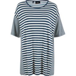 T-shirt z opuszczanymi ramionami bonprix ciemnoniebiesko-biel wełny w paski. T-shirty damskie marki DOMYOS. Za 69.99 zł.