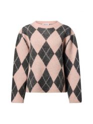 EDITED sweter z dzianiny z zawartością wełny i alpaki - Harriet Jumper Kobiety Sztuczne włókno szary|różowy, 38. Czerwone swetry damskie Edited, bez wzorów, z dzianiny, bez kołnierzyka, bez ramiączek, bez kaptura. Za 179.95 zł.