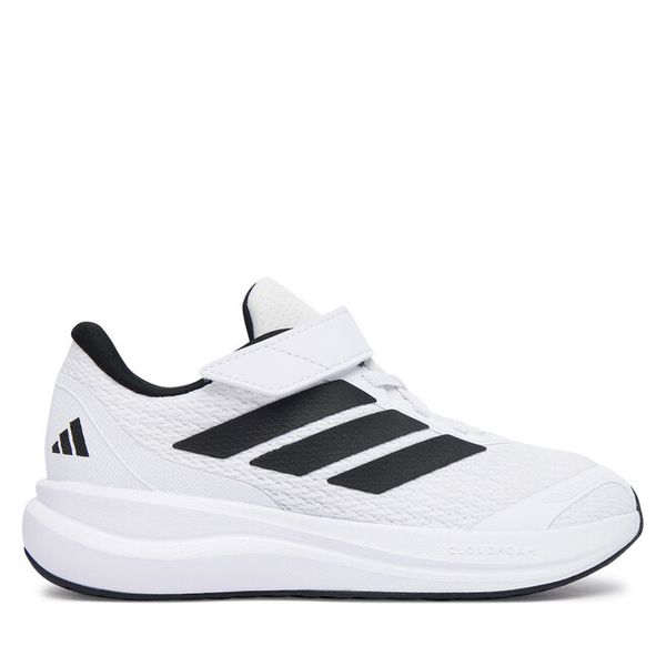 Sneakersy adidas. Białe trampki i tenisówki chłopięce Adidas, bez wzorów, bez zapięcia. Za 152.99 zł.