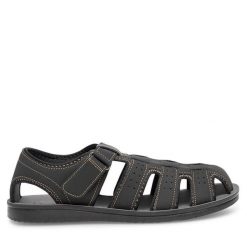 Sandały Lanetti. Czarne sandały męskie Lanetti, bez zapięcia. Za 59.99 zł.