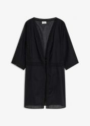 Kimono plażowe z koronką. Czarne żakiety damskie bonprix, bez wzorów, z koronki. Za 112.99 zł.
