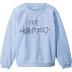 Sweter z polaru z cekinami bonprix jasnoszary melanż. Swetry dla dziewczynek marki bonprix. Za 34.99 zł.