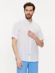 Tommy Hilfiger Koszula MW0MW35323 Błękitny Regular Fit. Niebieskie koszule męskie Tommy Hilfiger, m, bez wzorów, z bawełny, bez kołnierzyka, bez ramiączek. Za 299.99 zł.