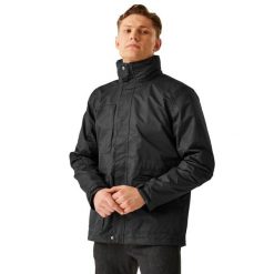 Kurtka Ocieplana Męska Z Kapturem. Czarne kurtki męskie Regatta, na zimę, l, bez wzorów, z materiału, z kapturem. Za 770.99 zł.