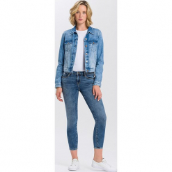 Dżinsy "Alyss" - Super Skinny fit - w kolorze niebieskim. Niebieskie jeansy damskie Cross Jeans. W wyprzedaży za 136.95 zł.