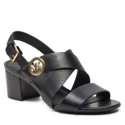 Sandały MICHAEL Michael Kors. Czarne klapki damskie MICHAEL Michael Kors, bez wzorów, bez obcasa, na słupku, bez zapięcia. Za 549.99 zł.