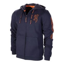 Bluza z kapturem i zamkiem błyskawicznym Browning Snapshot. Niebieskie bluzy męskie Browning, m, bez wzorów, z tkaniny, z kapturem. Za 357.00 zł.