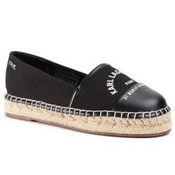 Espadryle KARL LAGERFELD. Czarne espadryle damskie KARL LAGERFELD, bez wzorów, bez obcasa, bez zapięcia. Za 319.99 zł.