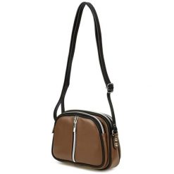 Listonoszka mała VERA PELLE K53 c. beżowa. Brązowe torby na laptopa damskie bez wzorów, ze skóry. Za 154.90 zł.