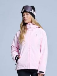 Kurtka narciarska damska - Arctic - Ocieplana 2L - Powder Rose. Czerwone kurtki snowboardowe damskie POEDERBAAS, l, bez wzorów, z materiału, długie, z kapturem, narciarskie. Za 807.02 zł.