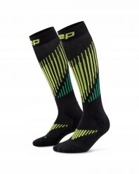 Długie skarpety kompresyjne dla kobiet z wełną Merino Core Run CEP. Szare skarpety damskie CEP, bez wzorów, z dzianiny. Za 199.00 zł.