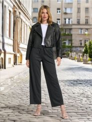 Spodnie wide leg - wielobarwny. Spodnie materiałowe damskie Sinsay, l, bez wzorów. W wyprzedaży za 29.99 zł.